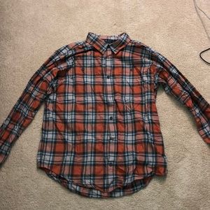 plaid collar long sleeve